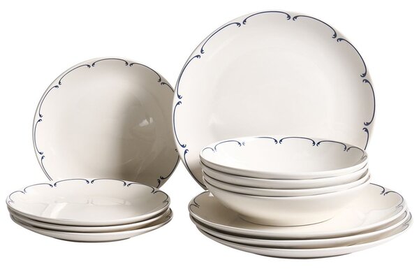 12 darabos étkészlet CHAROLI Porcelán Fehér/kék
