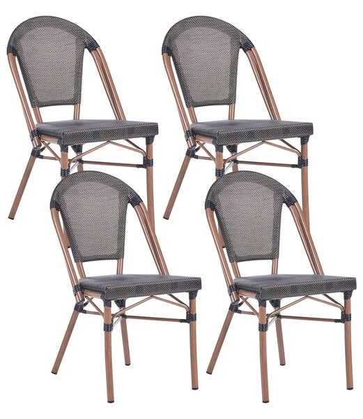 Négydarabos kerti szék szett RIFREDDO PE Rattan Szürke