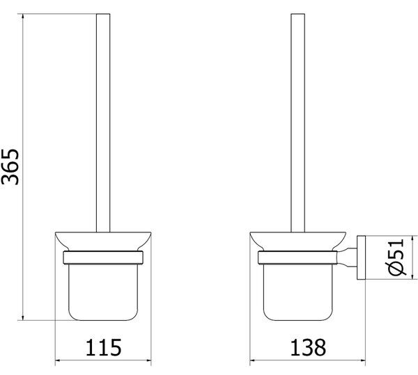Mexen Remo, falra szerelhető WC-kefe, grafit, 7050750-66