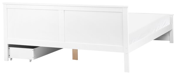 Ágy 2 fiókkal Fenyő SABRAN 180 x 200 cm Fehér