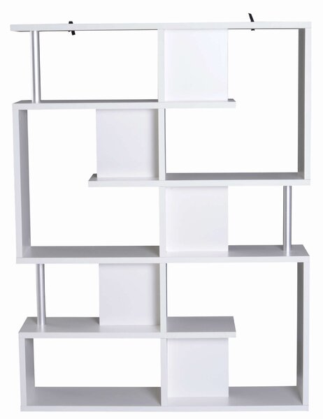 Nappali könyvespolc, fa, 5 szintes. 120 x 28,6 x 160 cm, Alb