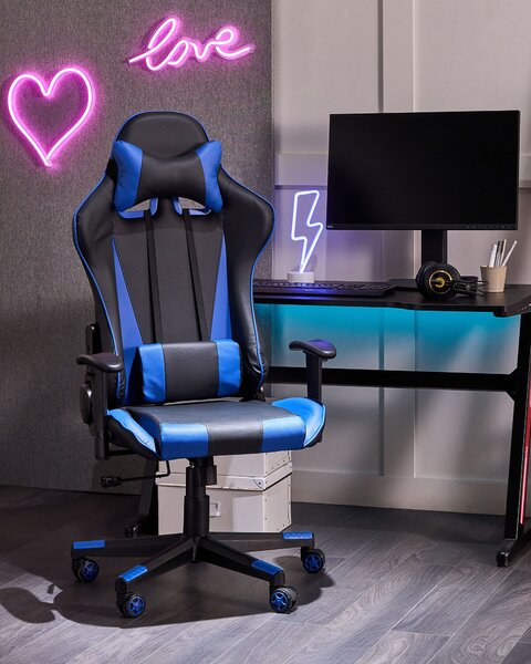 Irodai szék GAMER Műbőr Sötétkék