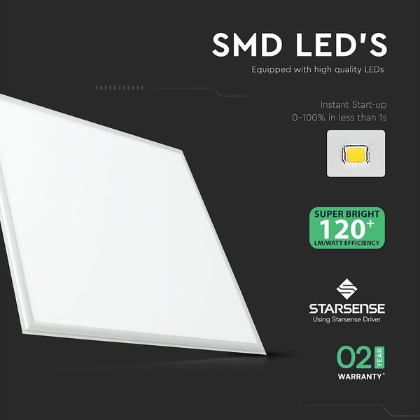 V-TAC Starsense tápegységes süllyeszthető 40W LED panel, 60x60cm, hideg fehér - SKU 24081