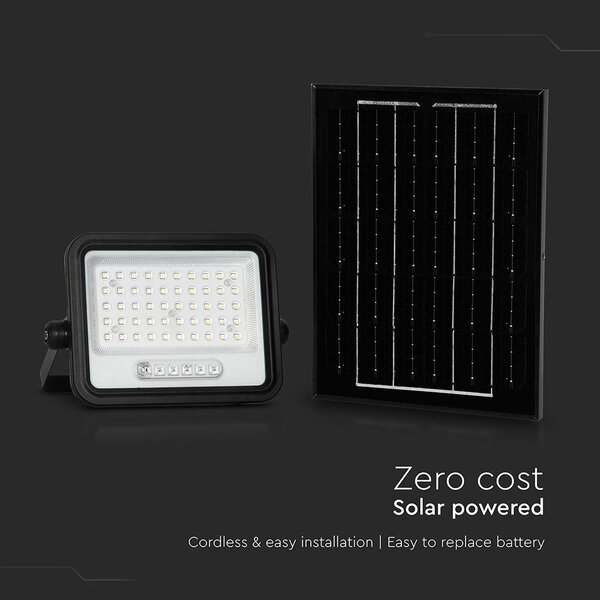 V-TAC 8W napelemes LED reflektor, 2000K - 8000K között állítható színhőmérséklettel - SKU 24083
