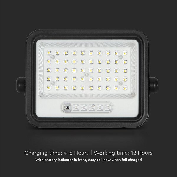 V-TAC 8W napelemes LED reflektor, 2000K - 8000K között állítható színhőmérséklettel - SKU 24083
