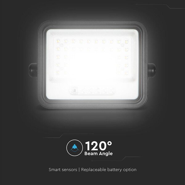 V-TAC 8W napelemes LED reflektor, 2000K - 8000K között állítható színhőmérséklettel - SKU 24083