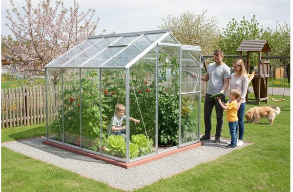 Üvegház LANITPLAST LIMES Viva V6/2 1,97x2 m tiszta üveg 3 mm LG4696