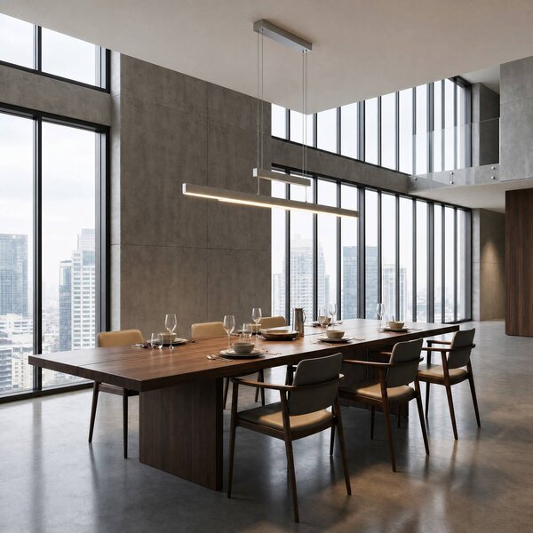 Trio Lighting LED függő lámpa Trajan, 2700-5000K, matt nikkel, dimmelhető, Alu / szürke / cink, Nappali / Étkező, fém, Modern
