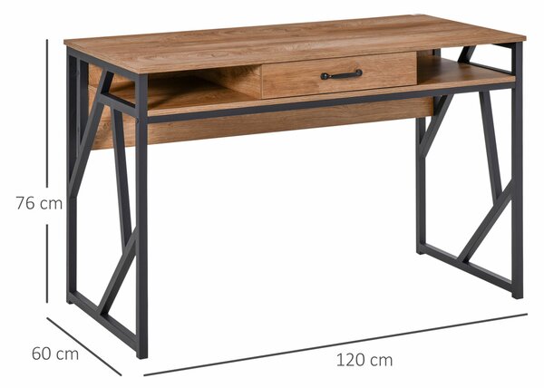 Homcom MDF Számítógép asztal 120x60x76 cm, Barna