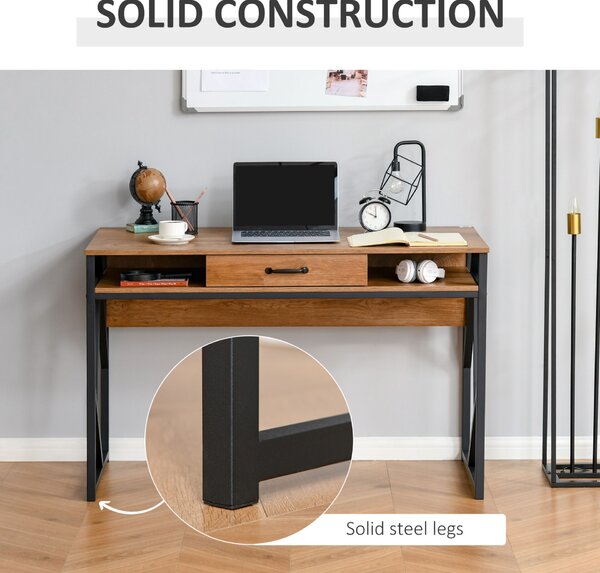 Homcom MDF Számítógép asztal 120x60x76 cm, Barna