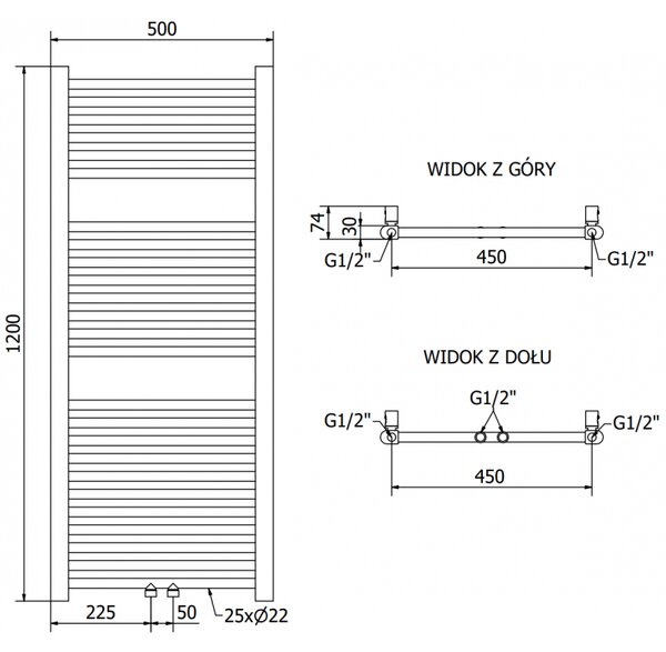 Mexen, Mexen Mars elektromos fűtés 1200 x 500 mm, 500 W, czarny - W110-1200-500-6500-70