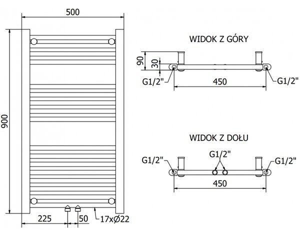 Mexen Mars, elektromos fűtőelem 900 x 500 mm, 400 W, fehér, W110-0900-500-6400-20
