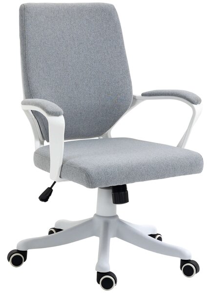 Homcom Ergonomikus irodai szék, kerekes, állítható magasságú, poliészter / nylon, 62x69x92-102 cm, szürke