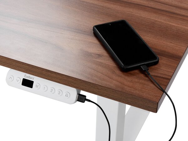 Elektromosan állítható asztal DESTINES Barna/fehér 160 cm 72 cm