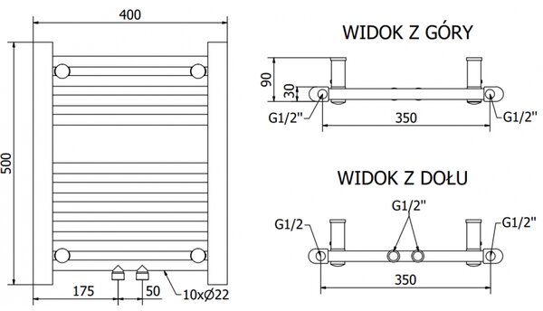 Mexen Mars elektromos radiátor 500 x 400 mm, 300 W, fehér - W110-0500-400-2300-20