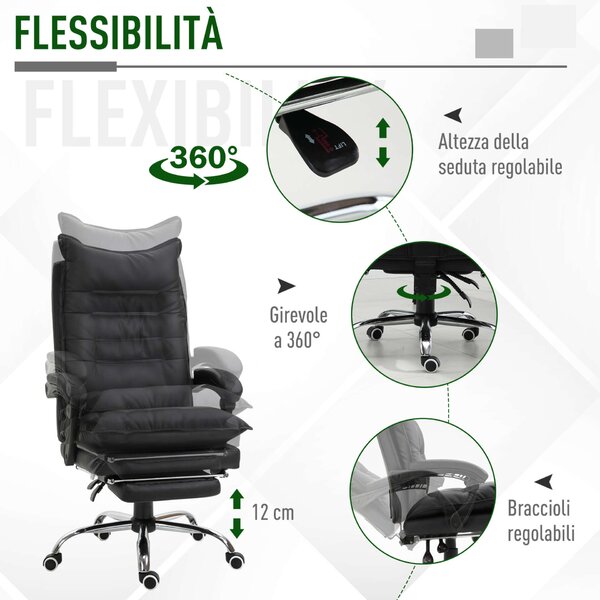 Vinsetto ergonomikus Irodai Szék, fekete