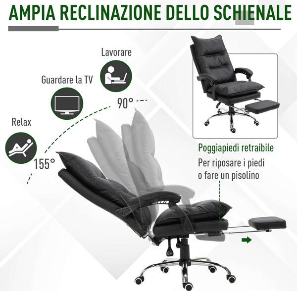 Vinsetto ergonomikus Irodai Szék, fekete