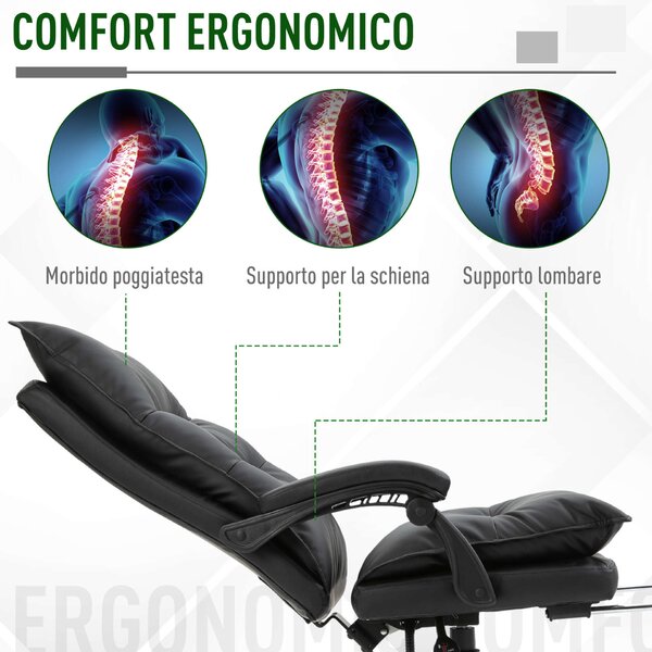 Vinsetto ergonomikus Irodai Szék, fekete