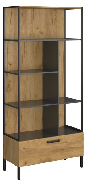 KONDELA Polcállvány nyitott 1S, craft tölgy arany/antracit, SANTANA