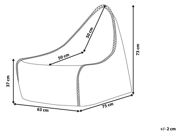 Babzsák 200 L DROP 63 cm 75 cm Fekete