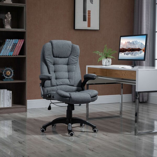 Homcom Ergonomikus irodai szék, állítható magasságú, poliészter/PP, 67 x 72 x 110-120 cm, szürke