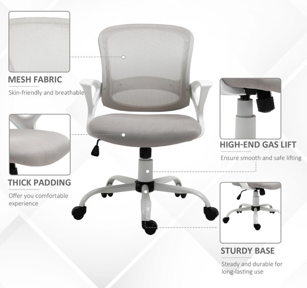Homcom Vinsetto ergonomikus Irodai szék állítható magassággal, Fehér