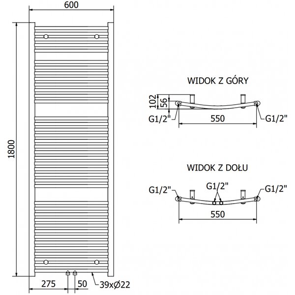 Mexen, Mexen Ares elektromos melegítő 1800 x 600 mm, 1200 W, fehér - W102-1800-600-6120-20