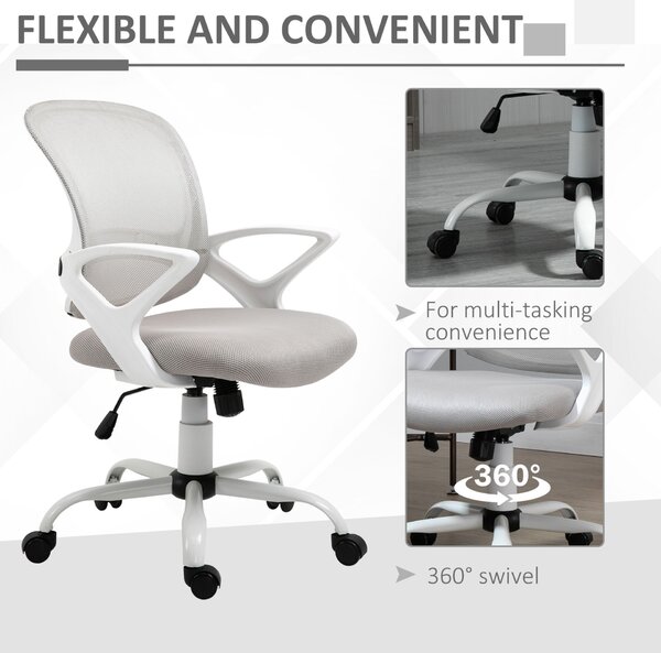 Homcom Vinsetto ergonomikus Irodai szék állítható magassággal, Fehér