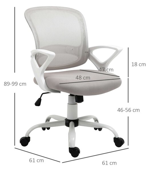 Homcom Vinsetto ergonomikus Irodai szék állítható magassággal, Fehér