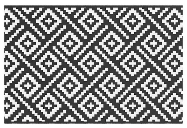 Fekete-fehér ARAKIL PP kültéri szőnyeg 120 x 180 cm