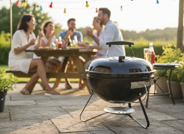 Gömb grillsütő fedővel