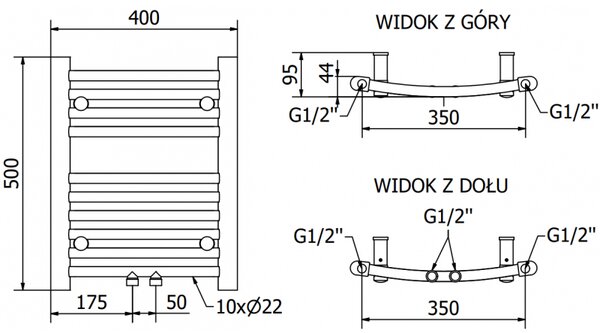 Mexen Ares elektromos radiátor 500 x 400 mm, 300 W, antracit - W102-0500-400-2300-66