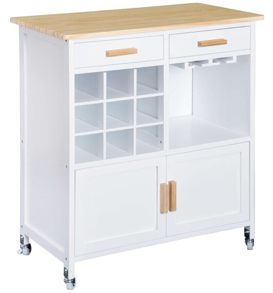 Konyhai szekrény kerekekkel 76x40x88, Fehér
