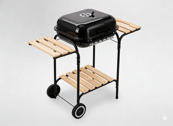 Amerikai faszenes grill oldalpolcokkal