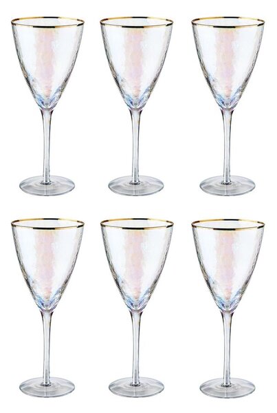 SMERALDA boros pohár arany szegéllyel 400ml, 6 db-os készlet