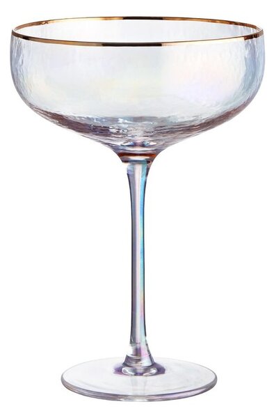 SMERALDA pezsgős pohár arany szegéllyel 400ml, 4 db-os készlet