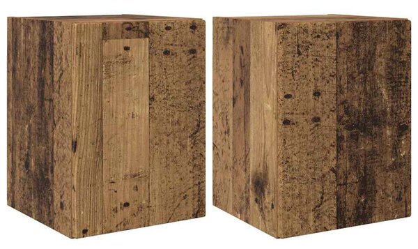 TV Fali Szekrény 2 pcs Öreg fa 30 x 31 x 40 cm Faanyag