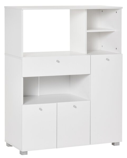 Homcom konyhaszekrény, 3 zárt rekesz, fiók, 90x40x120cm, fehér