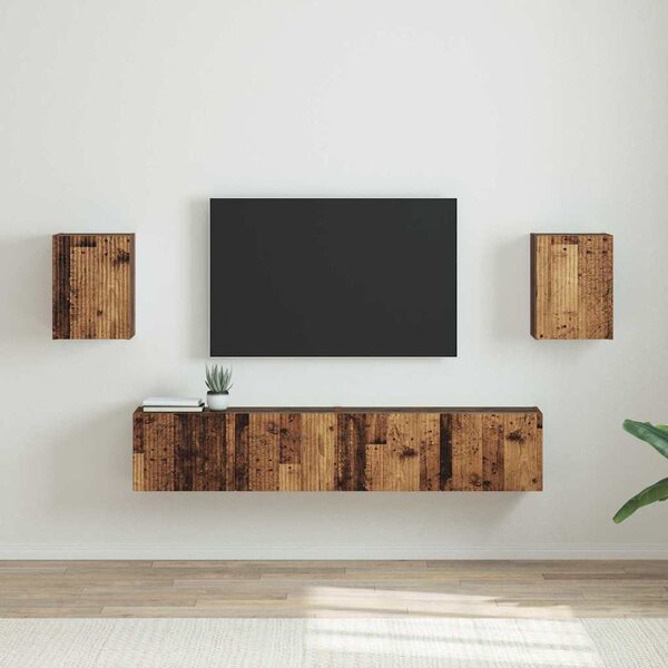 TV Fali Szekrény 2 pcs Öreg fa 30 x 31 x 40 cm Faanyag