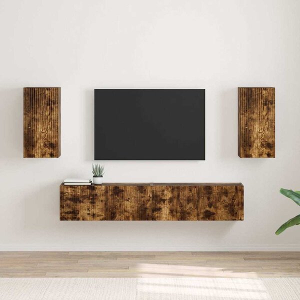 TV Fali Szekrény 2 pcs Füstölt tölgy 30 x 31 x 60 cm Faanyag