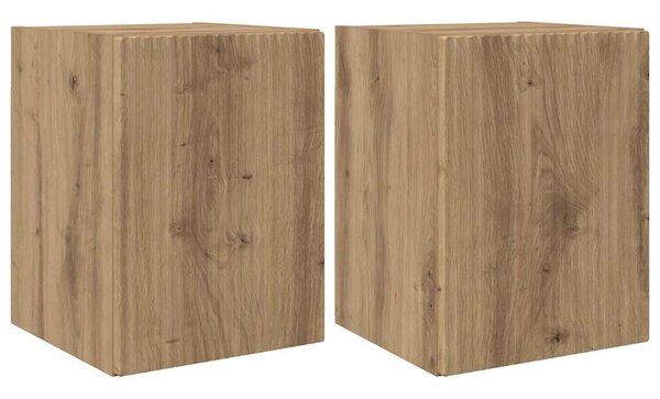 TV Fali Szekrény 2 pcs Művészi tölgy 30 x 31 x 40 cm Faanyag