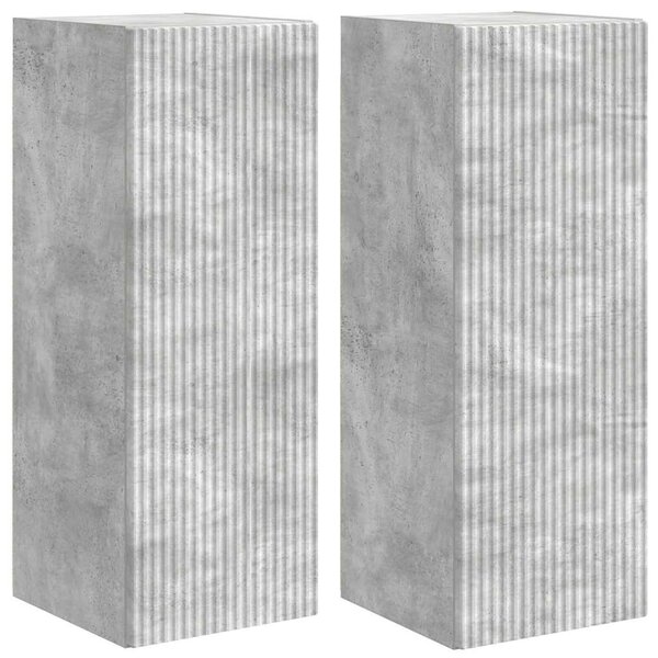 TV Fali Szekrény 2 pcs Beton 30 x 31 x 80 cm Faanyag