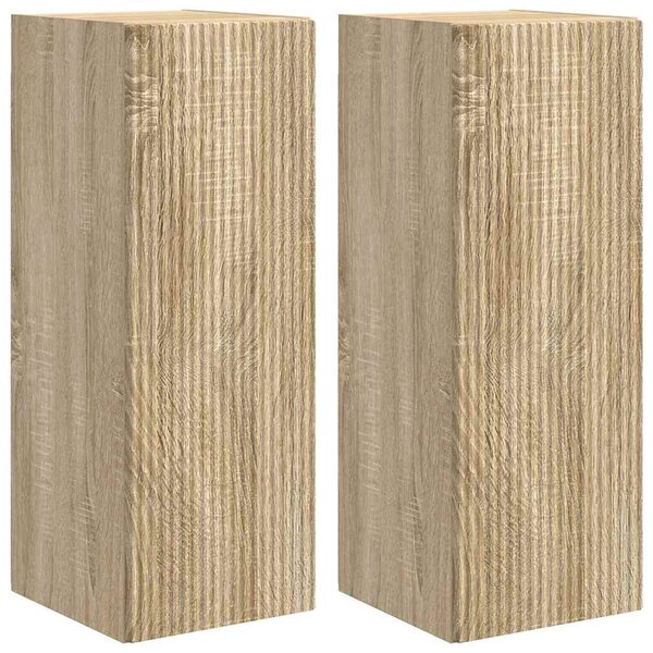 TV Fali Szekrény 2 pcs Sonoma 30 x 31 x 80 cm Faanyag