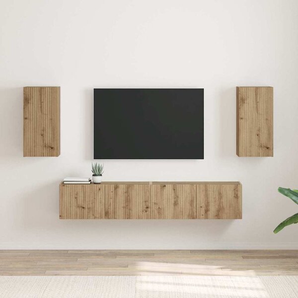 TV Fali Szekrény 2 pcs Művészi tölgy 30 x 31 x 60 cm Faanyag