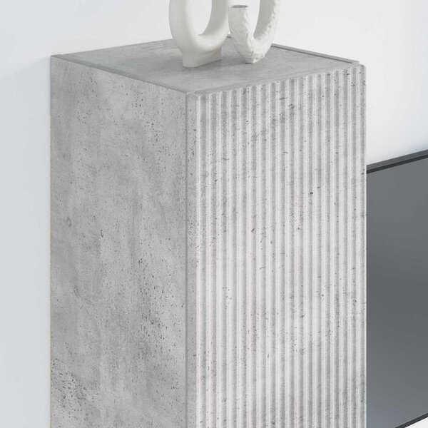 TV Fali Szekrény 30 x 31 x 80 cm Beton Szerelt Fa