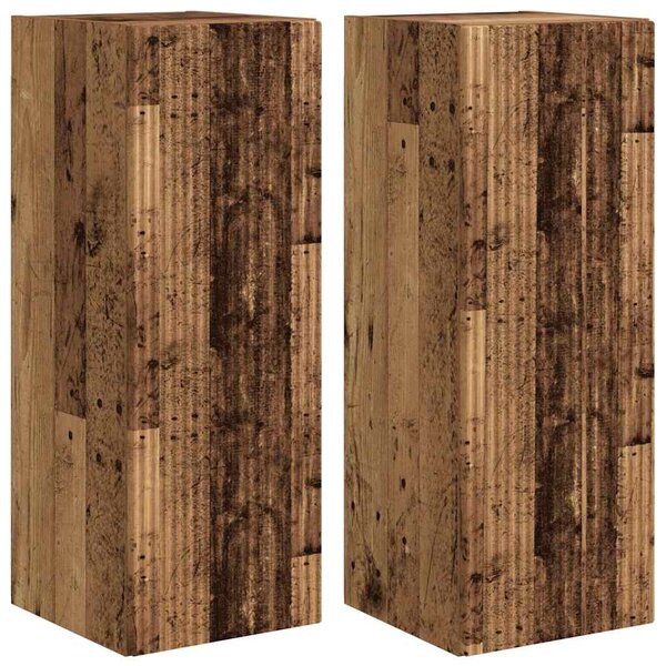 TV Fali Szekrény 2 pcs Öreg fa 30 x 31 x 80 cm Faanyag
