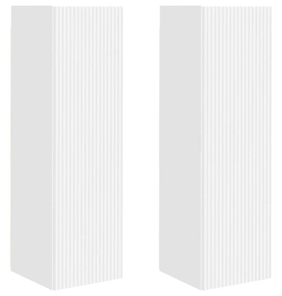 TV Fali Szekrény 2 pcs Fehér 30 x 31 x 100 cm Faanyag