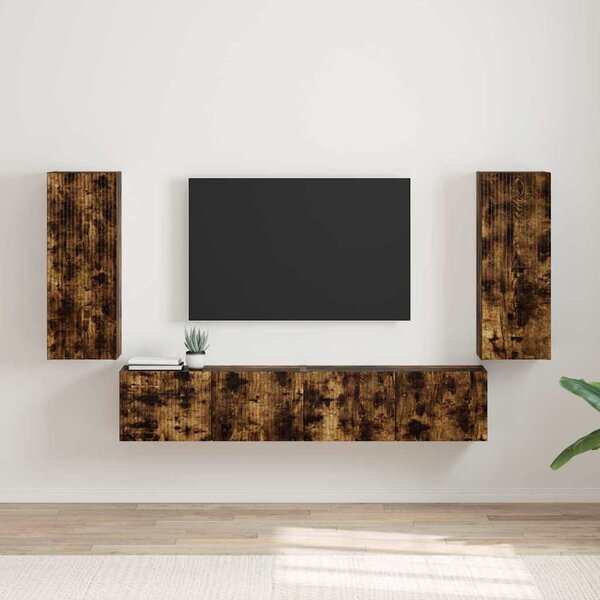 TV Fali Szekrény 2 pcs Füstölt tölgy 30 x 31 x 80 cm Faanyag