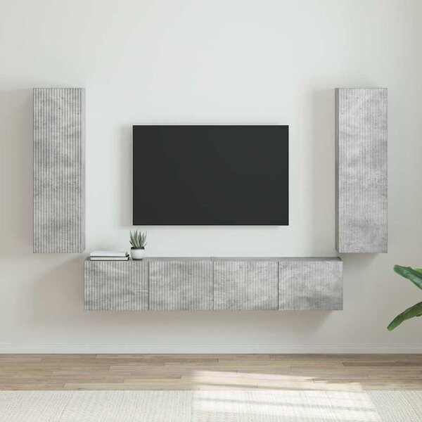 TV Fali Szekrény 2 pcs Beton 30 x 31 x 100 cm Faanyag