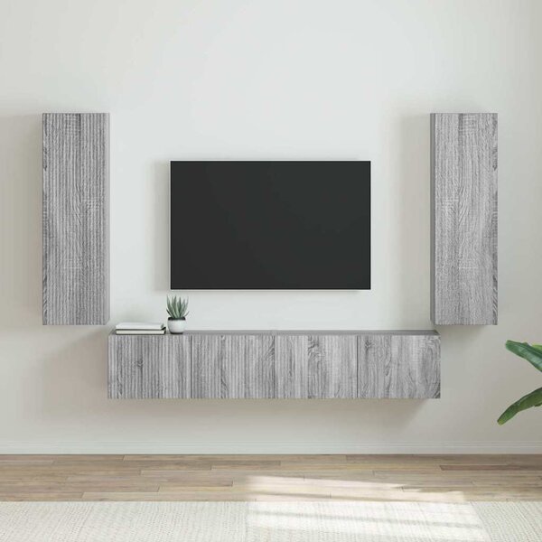 TV Fali Szekrény 2 pcs Szürke Sonoma 30 x 31 x 100 cm Faanyag